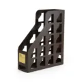 Durable brown plastic desktop file rack for office and school organization - Coffee