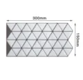 Vista dettagliata delle dimensioni dell'adesivo da parete geometrico 300x150mm - Triangolo Geometrico (YJC0112) / 1 Pezzo/Confezione / Marrone e Bianco