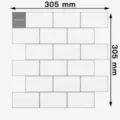 Piastrelle da parete bianche stacca e attacca 305x305mm carta da parati adesiva per casa. - Motivo a Mattoni (YJCH071) / 305x305mm / Bianco