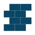 Navy blue 3D self-adhesive subway wall tiles for kitchen backsplash renovation - Dark Blue Subway Tile (YJCH0003) / 305mm x 305mm