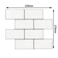 Adesivo da parete 3D bianco tipo piastrelle metro, dimensioni totali 320mm x 270mm - Piastrella Metro Bianca (YJCH008) / YJCH008