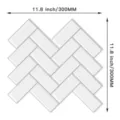 Adesivo murale 3D a spina di pesce bianco, dimensioni 300x300mm per decorazione casa. - Stile Spina di Pesce Bianco (YJC0124Y-1) / 30x30cm/Pezzo