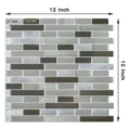 Adesivo murale 3D impermeabile effetto marmo mattone per cucina e decorazione bagno casa. - Stile Mosaico di Mattoni di Marmo Marrone Grigio (YJC0104)
