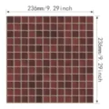 Self-adhesive dark red mosaic wall tile sticker 236mm x 236mm for DIY home decor - Dark Red Brown Mosaic (YJC0541)