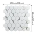 Piastrella murale adesiva esagonale marmo metallo mosaico, adesivo cucina impermeabile 313x305mm - YSL010 Esagonale Accenti Argentati (313*305mm)