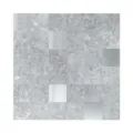 Dettaglio texture mosaico piastrella quadrata argentata, adesivo murale alluminio grigio - Stile a Quadri Grigio Argento (YSL023) / 305*305mm