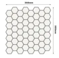 305x305mm white 3D self-adhesive hexagonal tile sticker for kitchen wall decor - White Hexagon (YJCH0004) / 305mm x 305mm