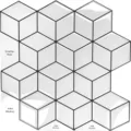 Carta da parati geometrica cubo 3D autoadesiva adesivo murale impermeabile per decorazioni casa - Cubo Geometrico Bianco E Nero (YJC0129) / 12x12 Pollici