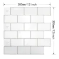 Waterproof white subway tile 3D wall sticker, 12x12 inch self-adhesive backsplash. - Subway Tile Silver Edge (YL007) / 30.5x30.5cm / White