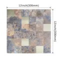 Adesivo per piastrelle a mosaico quadrato 12x12 pollici pannello in alluminio fai da te - Stile a Quadri Marrone Oro (YSL022) / 305*305mm