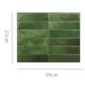 Green 3D embossed self-adhesive tile stickers for kitchen backsplash, 23x29cm size. - Chocolate Brick Style (YJC0177) / Retro Green