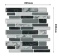 Waterproof self-adhesive 3D wall sticker with marble pattern mosaic, 305x305mm size - Black White Grey Mixed Mosaic (YJCH0006) / 305mm x 305mm