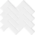 Piastrelle murali 3D adesive bianche lucide a spina di pesce per cucina e bagno - Stile Spina di Pesce Bianco 2 (YJC0124Y-2) / 30x30cm/Pezzo