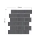 Dark gray 3D self-adhesive wall tile sticker with 305x305mm dimension for home decor - Dark Grey Subway Tile (YJC0072Y) / 30.5x30.5cm