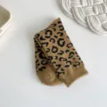 Warme Damen Socken mit Leopardenmuster im Retro Stil, dicke Wollsocken fuer den Winter. - 35-39 / Kurkuma