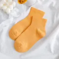 Bequeme kurze Baumwollsocken in Bonbonfarben für Damen, ideal für Frühling und Sommer Alltag. - Einheitsgröße / Orange