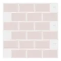 3D Peel and Stick Subway Tile Sticker Waterproof Self Adhesive Wall Paper for Kitchen - Light Pink (YJC0093Y)