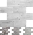 Pegatinas de pared 3D autoadhesivas de calidad con texturas realistas de madera y piedra - Serie Madera Vintage (Madera 1)