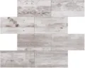Detalle de la textura de grano de madera blanca en azulejos adhesivos 3D - Serie Madera Vintage (Madera 2)