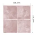 Adhesivo de pared 3D de mármol rosa autoadhesivo impermeable azulejo 228x228mm - Estilo Patrón de Mármol Rosa Púrpura (YJC0230) / 1 Pieza/Paquete