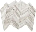 Detalle de primer plano del adhesivo mural mosaico 3D impermeable con veta de madera - Serie Espiga (Veta de Madera 3)