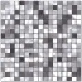 Silver and grey brushed metal mosaic 3D self-adhesive wall tile sticker - Mosaic Series (Mixed Gray) / 305x305mm
