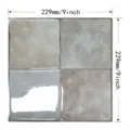 Pegatina de pared impermeable autoadhesiva 3D con textura de mármol, diseño de azulejo. - Estilo Mosaico de Mármol Beige Gris Café Claro (YJC0236) / 1 Pieza/Paquete