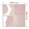 Rosa 3D Patrón Mármol Autoadhesivo Impermeable Adhesivo De Azulejos 229mm Decoro - Estilo 3D de Cuatro Rejillas de Alto Brillo Rosa (YJC0442) / 1 Pieza/Paquete