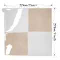 Adhesivo de pared de mármol 3D impermeable autoadhesivo decoración azulejo 229mm - Estilo Mosaico de Mármol Blanco Marrón Claro (YJC0440) / 1 Pieza/Paquete