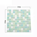 Adesivo murale mosaico epossidico 3D autoadesivo impermeabile anti-olio per cucina bagno - Stile Motivo Verde Bianco Ciano (YJC0003)