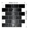 Black 3D peel and stick subway wall tile sticker for kitchen backsplash, 12x12 inch - Subway Tile Silver Edge (YL006) / 30.5x30.5cm / Black