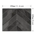 Adesivo per piastrelle da parete in vinile impermeabile, spina di pesce per cucina e bagno. - Stile Lisca di Pesce Pietra Nero Grigio (YJC0275) / 290x229mm