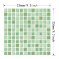 Green self-adhesive epoxy mosaic tile wall sticker with 9.3 inch dimensions - Mixed Green Mosaic (YJC0455)