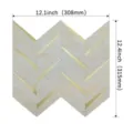 Pannello Mosaico Metallo 3D Adesivo Spina Di Pesce Rivestimento 308x315mm - 308*315mm / Stile Chevron Beige Oro (YLS029)