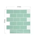 Mint green 3D epoxy self-adhesive subway tile wall sticker, size 305x305mm, square shape - Mint Green Subway Tile (YJC0074) / 30.5x30.5cm