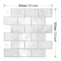 Self-adhesive 3D marble wall tile sticker 305mm x 305mm 12 inch size for kitchen - Marble Pattern Silver Edge (YL008) / 30.5x30.5cm / Marble