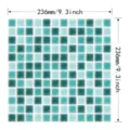 Square turquoise epoxy mosaic wall sticker sheet, 9.3x9.3 inches, self-adhesive decor - Turquoise Blue Green Mosaic (YJC0457) / 23.6x23.6cm
