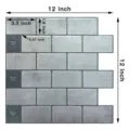 Piastrelle adesive grigio metallizzato 30x30 cm con dettagli sulle dimensioni - Motivo Pietra Grigio Scuro (YJC0109Y) / 1 Pezzo/Confezione