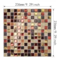 Self-adhesive epoxy mosaic wall sticker with mixed glossy tiles, 236mm x 236mm size - Red Gold Brown Beige Mosaic (YJC0264) / 23.6x23.6cm