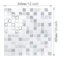 Self-adhesive 3D epoxy mosaic wall sticker with marble texture, 12x12 inch size - White Gray Marble Pattern (YJC0240) / 30.5x30.5cm