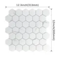 Self-adhesive hexagon marble wall tile sticker waterproof composite tile for kitchen. - YSL016 Hexagon Minimalist White (313*305mm)