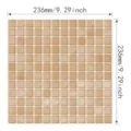 Beige epoxy mosaic wall sticker 236x236mm square self-adhesive 3D DIY tile sticker - Beige Epoxy Grid (YJC0542) / 23.6x23.6cm