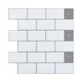 Adesivo murale 3D impermeabile antiolio carta da parati effetto mattone per decorazione casa - Motivo a Mattoni Bianchi (YJC0071)
