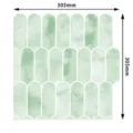 Azulejo de pared 3D verde autoadhesivo impermeable papel pintado para cocina baño. - Forma de Arco Mármol Verde / YJC0292