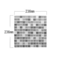Adesivo murale mosaico epossidico 3D, impermeabile antiolio per cucina 236x236mm - Stile Mosaico Grigio Bianco (YJC0007)