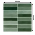 Adesivo murale per piastrelle 3D impermeabile carta da parati per cucina e bagno 305mm - Adesivi murali Kit Kat verde sfumato YJC0281 / 1 Pezzo/Confezione