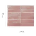 Dusty pink 3D self-adhesive wall tile sticker, waterproof and heat resistant, 23x29cm - Chocolate Brick Style (YJC0179) / Dusty Rose