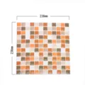 Adesivo Piastrella Mosaico Epossidico 3D Impermeabile Cucina 236x236mm Arancione - Stile Mosaico Arancione Marrone (YJC0008)