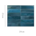 Blue 3D self-adhesive waterproof wall sticker dimensions 23cm x 29cm for kitchen decor - Glossy Glaze Style (YJC0180) / Dark Blue