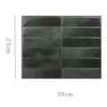 Waterproof black 3D self-adhesive wall tile sticker for kitchen decor, size 23x29cm - Dark Brick Style (YJC0239)